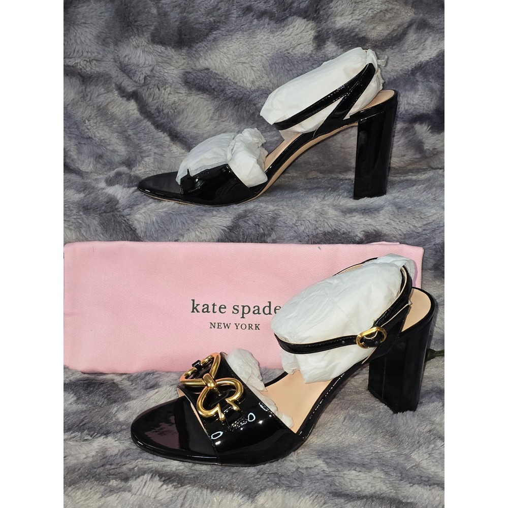 NWB Kate Spade New York Women's Odelia Spades Black Strappy‎ Sandals size 8